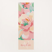 Tapis De Yoga monogramme floral pastel (Devant)