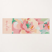 Tapis De Yoga monogramme floral pastel (Devant (Horizontal))