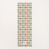 Tapis de Yoga Monogramme Gingham Émeraude Doux (Devant)