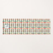 Tapis de Yoga Monogramme Gingham Émeraude Doux (Devant (Horizontal))
