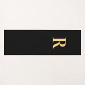 Tapis De Yoga Monogramme initial noir (Devant (Horizontal))
