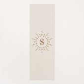 Tapis De Yoga Monogramme initial radiale sunburation ivoire neut (Devant)