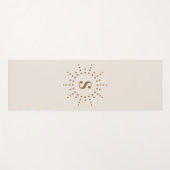 Tapis De Yoga Monogramme initial radiale sunburation ivoire neut (Devant (Horizontal))