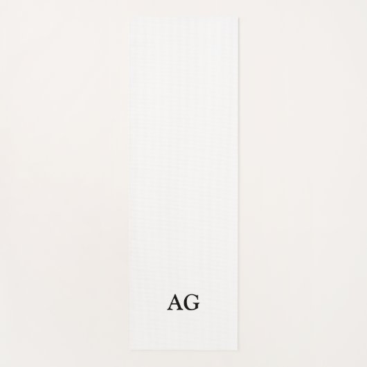 Tapis De Yoga Monogramme initiale en lettres noires (Devant)