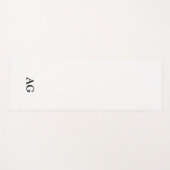 Tapis De Yoga Monogramme initiale en lettres noires (Devant (Horizontal))