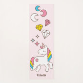 Tapis De Yoga Monogramme.Kawaii Cute Magical Unicorn. (Devant)
