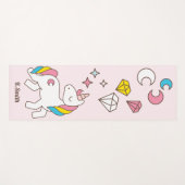Tapis De Yoga Monogramme.Kawaii Cute Magical Unicorn. (Devant (Horizontal))