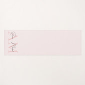 Tapis De Yoga Monogramme minimal initial et nom Pastel rose (Devant (Horizontal))