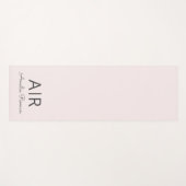 Tapis De Yoga Monogramme minimal initial et nom Pastel rose (Devant (Horizontal))