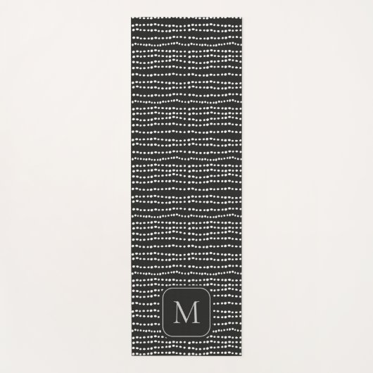 Tapis De Yoga Monogramme minimal moderne Pot noir & blanc (Devant)