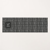 Tapis De Yoga Monogramme minimal moderne Pot noir & blanc (Devant (Horizontal))