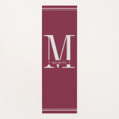 Tapis De Yoga Monogramme minimal noir bordeaux et blanc (Devant)