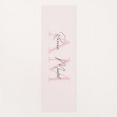 Tapis De Yoga "Monogramme minimaliste personnalisé Pastel rose (Devant)