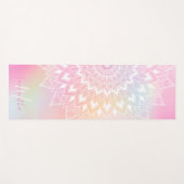 Tapis De Yoga Monogramme moderne blanc mandala girly pastel arc- (Devant (Horizontal))
