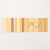 Tapis De Yoga Monogramme Moderne Boho Brown rayures (Dos (Horizontal))