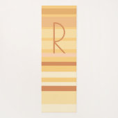 Tapis De Yoga Monogramme Moderne Boho Brown rayures (Dos)