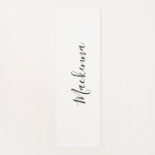 Tapis De Yoga Monogramme moderne chic noir Script blanc Yoga Mat (Devant)