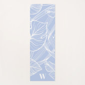 Tapis De Yoga Monogramme moderne Chic Tropical Periwinkle (Devant)