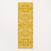 Tapis De Yoga Monogramme moderne élégant Jaune (Devant)