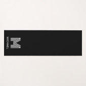Tapis De Yoga Monogramme moderne élégant Simple Clair Noir (Devant (Horizontal))
