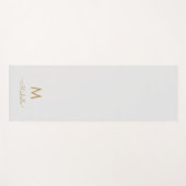 Tapis De Yoga Monogramme Moderne Gris Clair Écriture Dorée (Devant (Horizontal))
