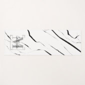 Tapis De Yoga Monogramme moderne noir blanc noir (Devant (Horizontal))