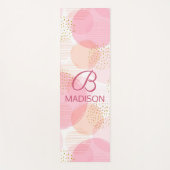 Tapis De Yoga Monogramme moderne rose Parties scintillant fille (Devant)