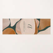 Tapis De Yoga Monogramme moderne rouille vert abstrait chic chic (Devant (Horizontal))