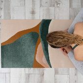 Tapis De Yoga Monogramme moderne rouille vert abstrait chic styl