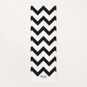 Tapis De Yoga Monogramme motif Chevron noir et blanc simple (Devant)
