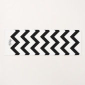 Tapis De Yoga Monogramme motif Chevron noir et blanc simple (Devant (Horizontal))