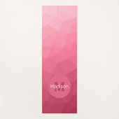 Tapis De Yoga Monogramme Motif rose à maillage géométrique rose (Devant)