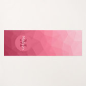 Tapis De Yoga Monogramme Motif rose à maillage géométrique rose (Devant (Horizontal))