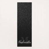 Tapis De Yoga Monogramme noir de parties scintillantes (Dos)