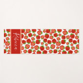 Tapis de Yoga Monogramme Nom Fraises Rouges (Devant (Horizontal))