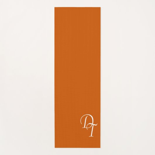 Tapis De Yoga Monogramme - orange brûlée (Devant)
