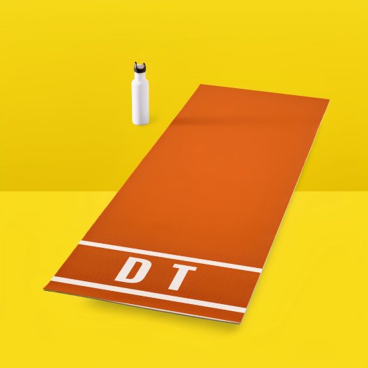 Tapis De Yoga Monogramme - orange brûlée