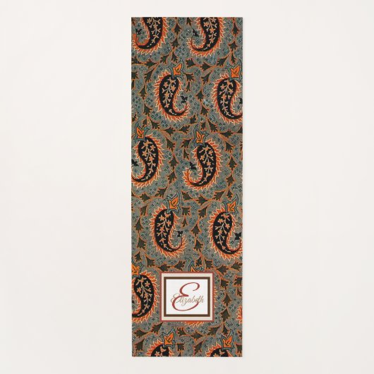 Tapis De Yoga Monogramme Oriental, Perse, Paisley (Devant)