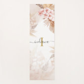 Tapis De Yoga Monogramme Pampas Grass Nom du script Terracotta (Devant)
