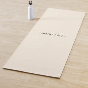 Tapis De Yoga Monogramme personnalisé crème légère minimalis