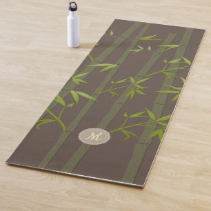 Tapis De Yoga Monogramme personnalisé en bambou naturel zen con