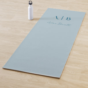 Tapis De Yoga Monogramme Personnalisé Moderne Initiales Nom Past