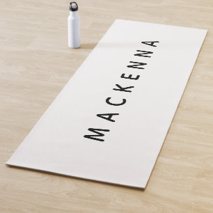Tapis De Yoga Monogramme personnalisé moderne Noir Blanc Yoga M