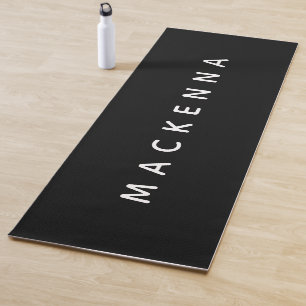 Tapis De Yoga Monogramme Personnalisé Moderne Yoga Noir Entraîne