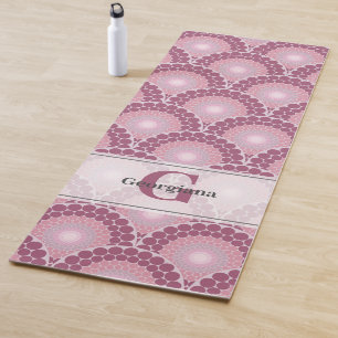 Tapis De Yoga Monogramme Radiant Rose Dusky Rose Dot Mandala