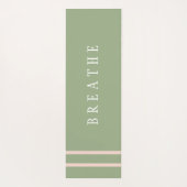 Tapis De Yoga Monogramme Rayures Rose Vert (Dos)