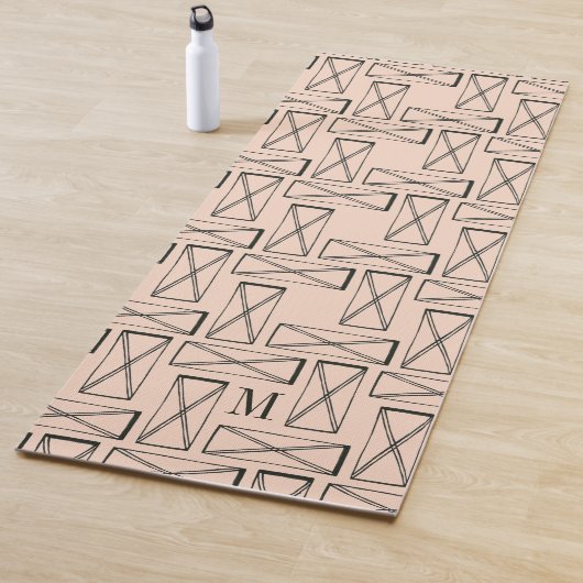 Tapis De Yoga Monogramme | Rectangle géométrique X Design (En situation)