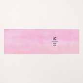 Tapis De Yoga Monogramme Rose (Devant (Horizontal))