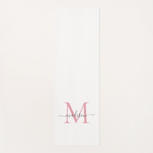 Tapis De Yoga Monogramme rose clair simple Script moderne pour f (Devant)