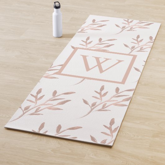 Tapis De Yoga Monogramme rose d'or (En situation)